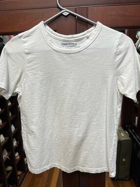 Faherty XS White Sunwashed Slub Tee